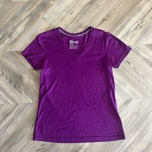 Nike Purple Dri-FIT V-Neck Tee